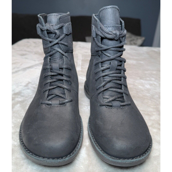 Merrell Andover Mid Black Leather Dry Waterproof Boots J17626 Womens Size 6.5 - Picture 2 of 8